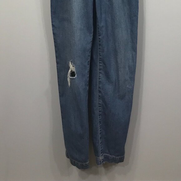 Forever 21 Overalls Womens 28 Blue Denim Jeans Distressed Straight Button Pocket - Picture 3 of 16
